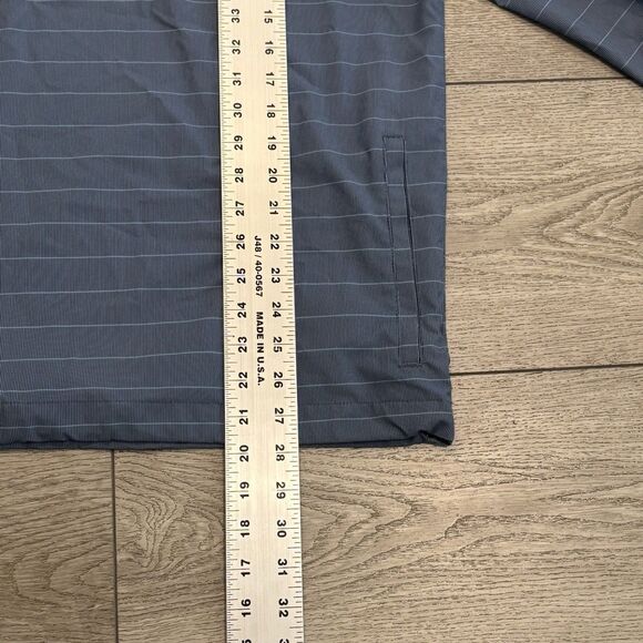 Travis Mathew Golf Jacket Mens Medium Blue Striped Half Zip Athletic Preppy - Picture 6 of 9